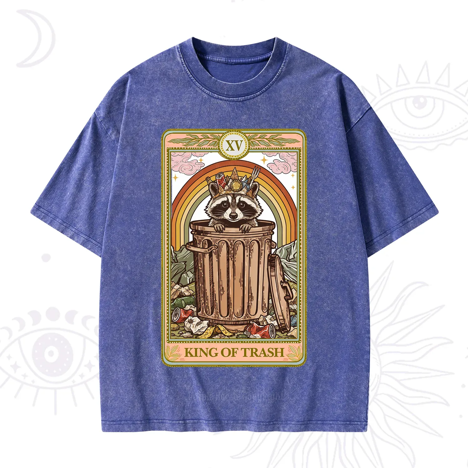 Purplehecate The King of Trash Raccoon Tarot Washed T-Shirt