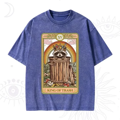 Purplehecate The King of Trash Raccoon Tarot Washed T-Shirt