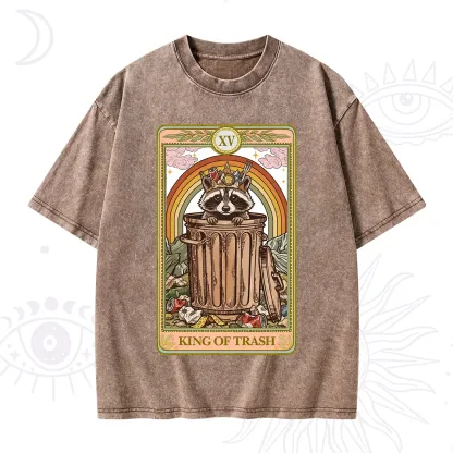 Purplehecate The King of Trash Raccoon Tarot Washed T-Shirt