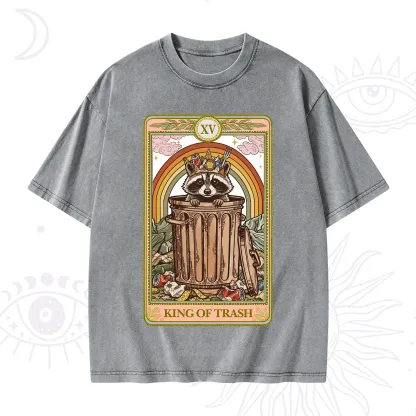 Purplehecate The King of Trash Raccoon Tarot Washed T-Shirt