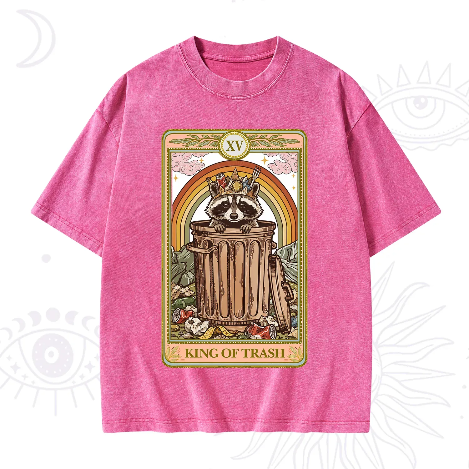 Purplehecate The King of Trash Raccoon Tarot Washed T-Shirt