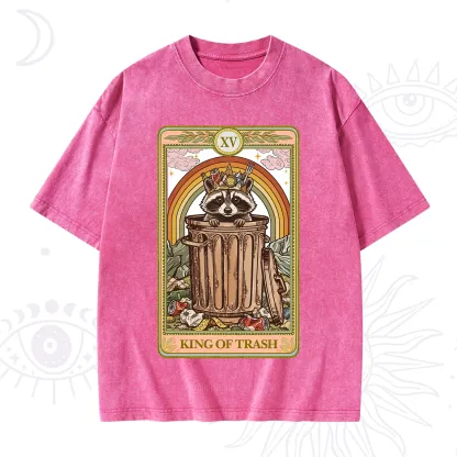 Purplehecate The King of Trash Raccoon Tarot Washed T-Shirt
