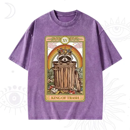 Purplehecate The King of Trash Raccoon Tarot Washed T-Shirt