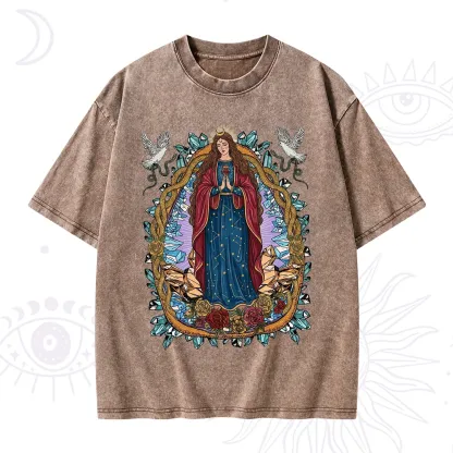 Purplehecate Crystal Rose Madonna Washed T-Shirt