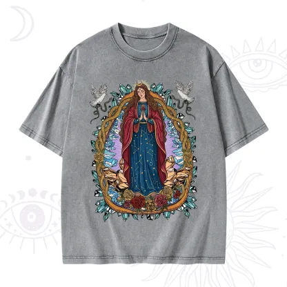 Purplehecate Crystal Rose Madonna Washed T-Shirt
