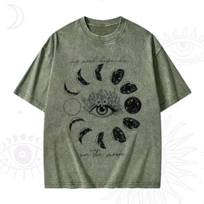 Purplehecate My Mood Depends On The Moon Washed T-Shirt