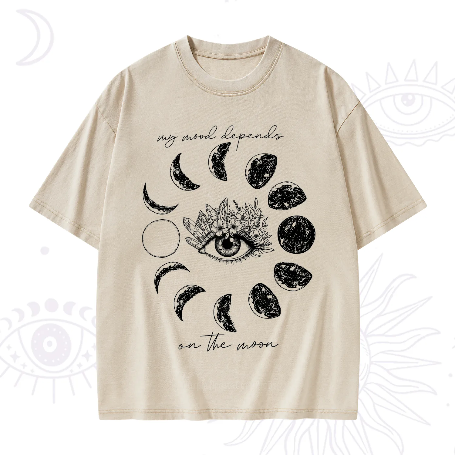 Purplehecate My Mood Depends On The Moon Washed T-Shirt