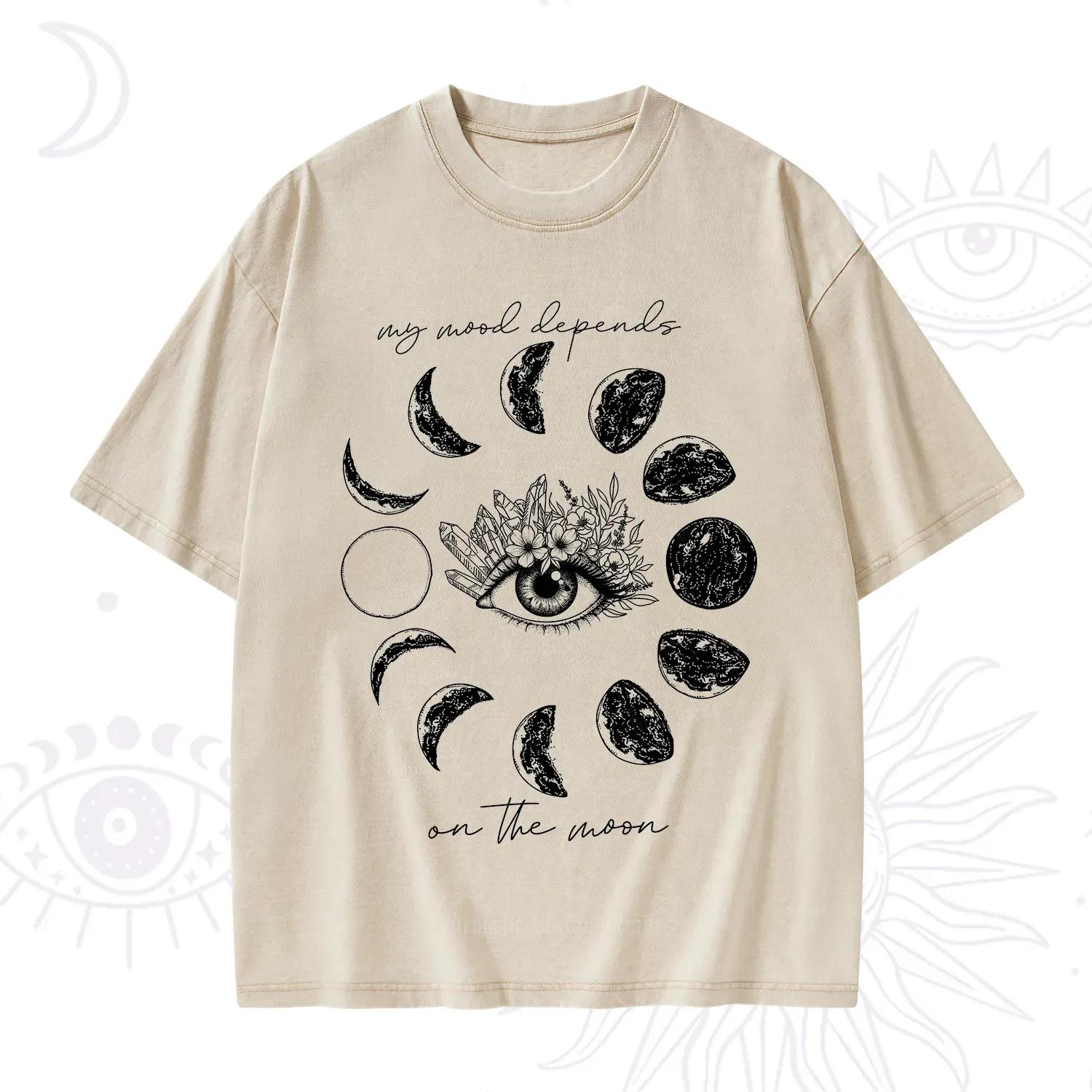 Purplehecate My Mood Depends On The Moon Washed T-Shirt