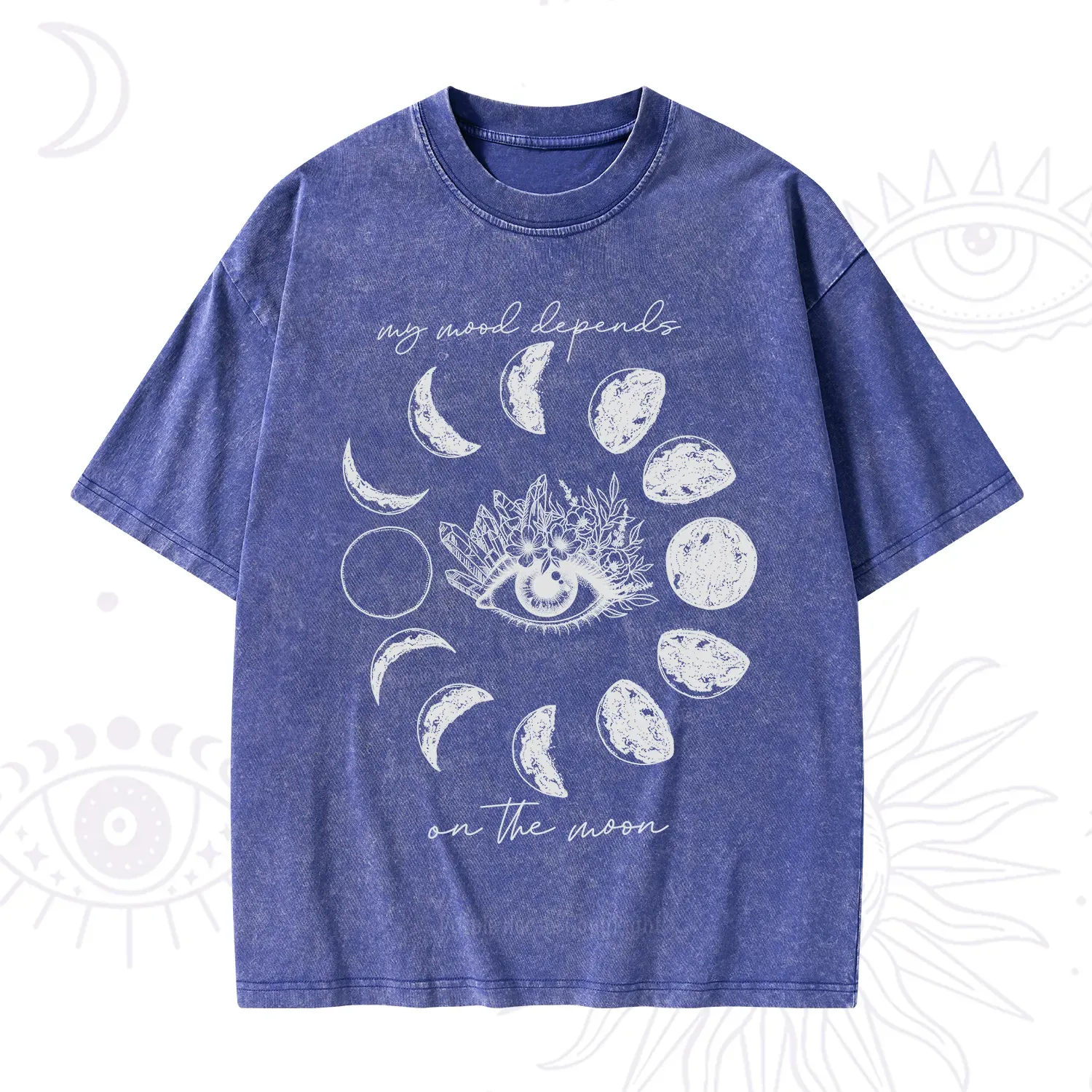Purplehecate My Mood Depends On The Moon Washed T-Shirt