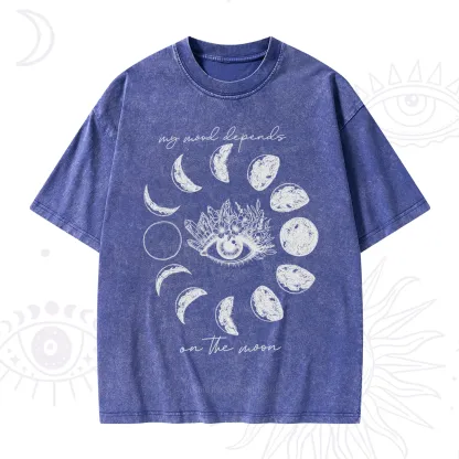 Purplehecate My Mood Depends On The Moon Washed T-Shirt