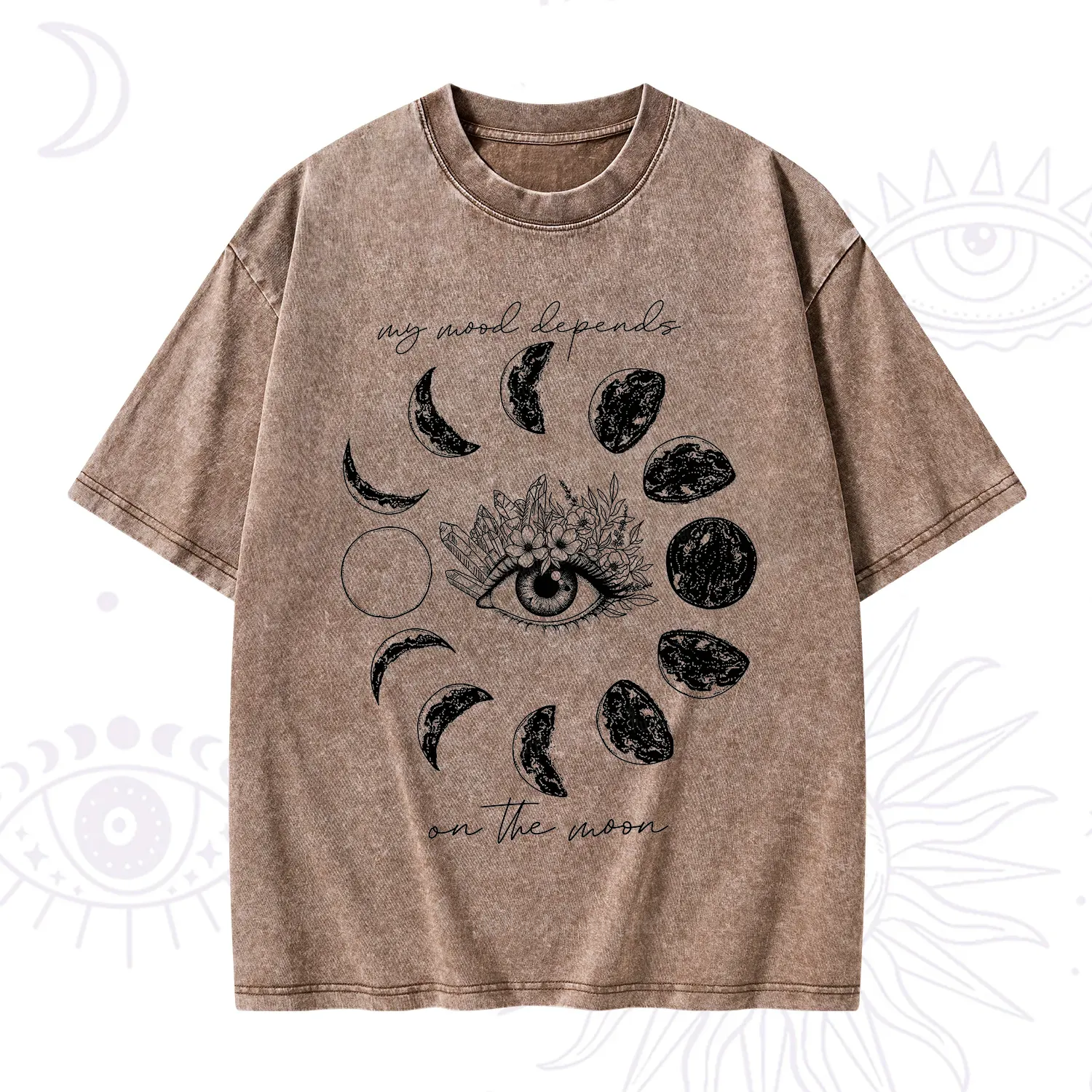 Purplehecate My Mood Depends On The Moon Washed T-Shirt
