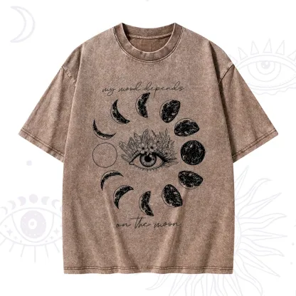 Purplehecate My Mood Depends On The Moon Washed T-Shirt