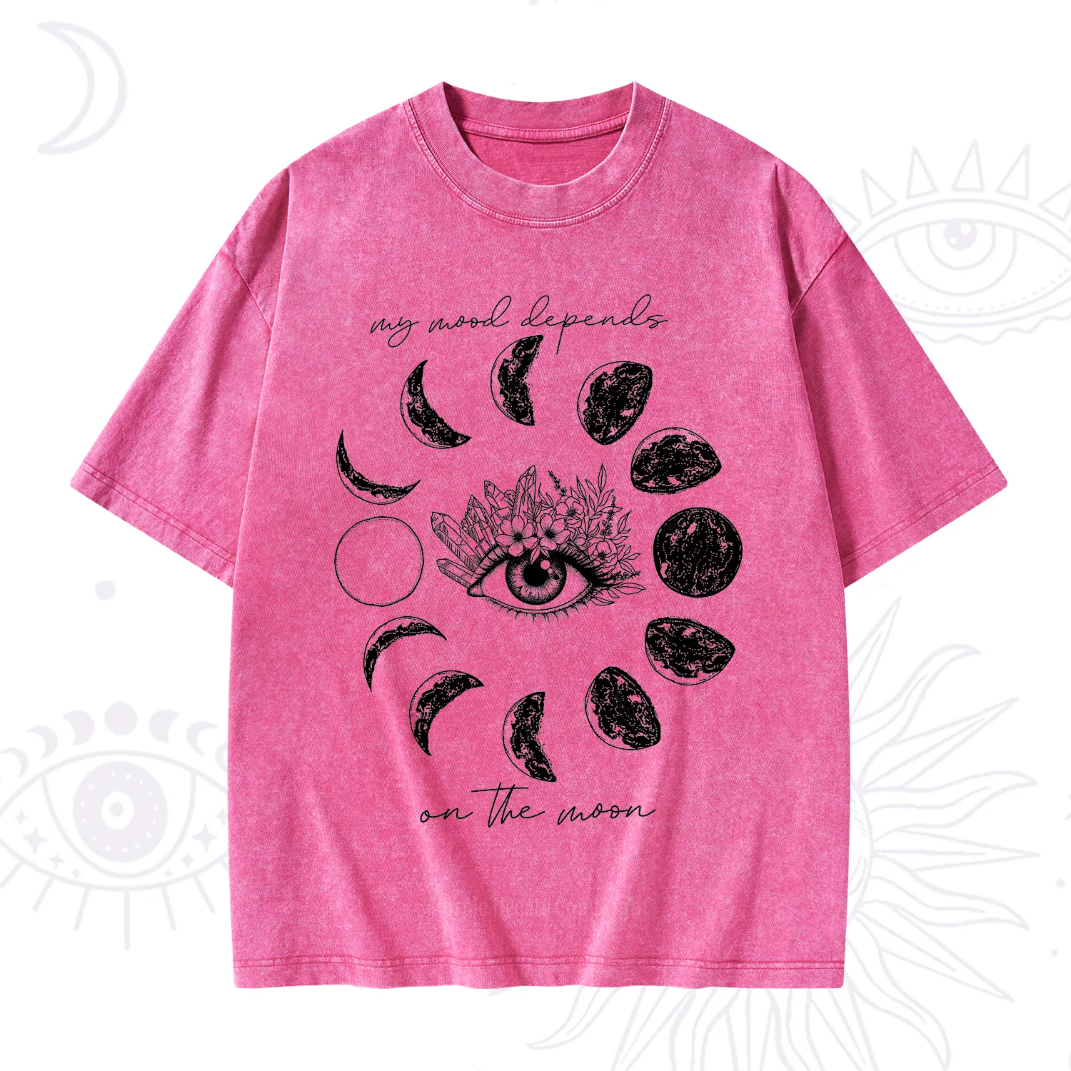 Purplehecate My Mood Depends On The Moon Washed T-Shirt