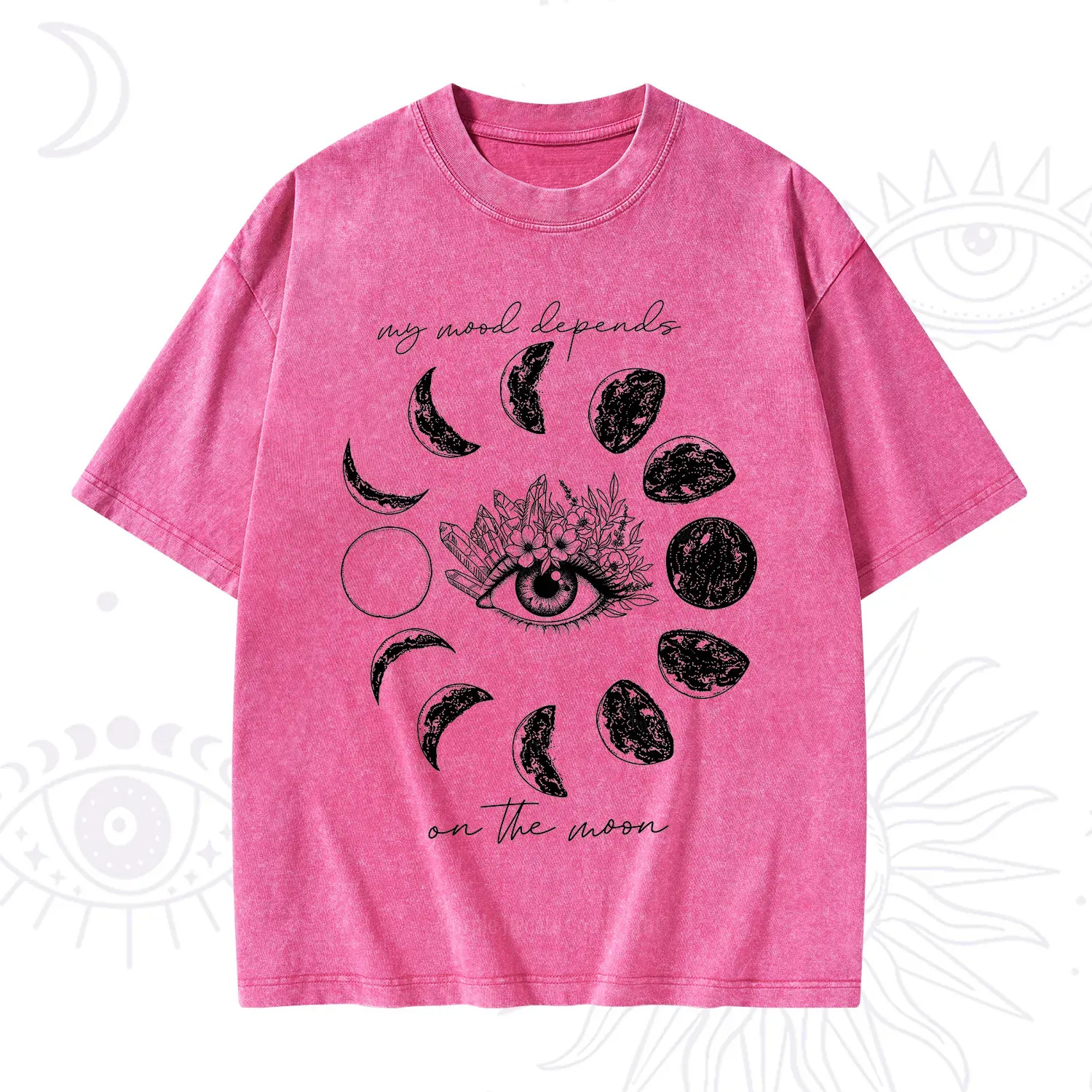 Purplehecate My Mood Depends On The Moon Washed T-Shirt