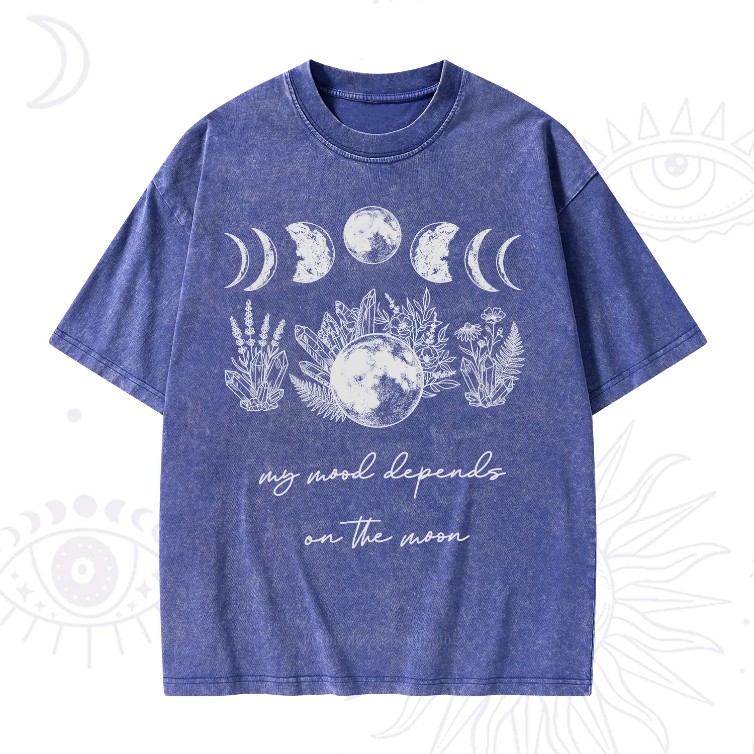 Purplehecate My Mood Depends On The Moon Washed T-Shirt