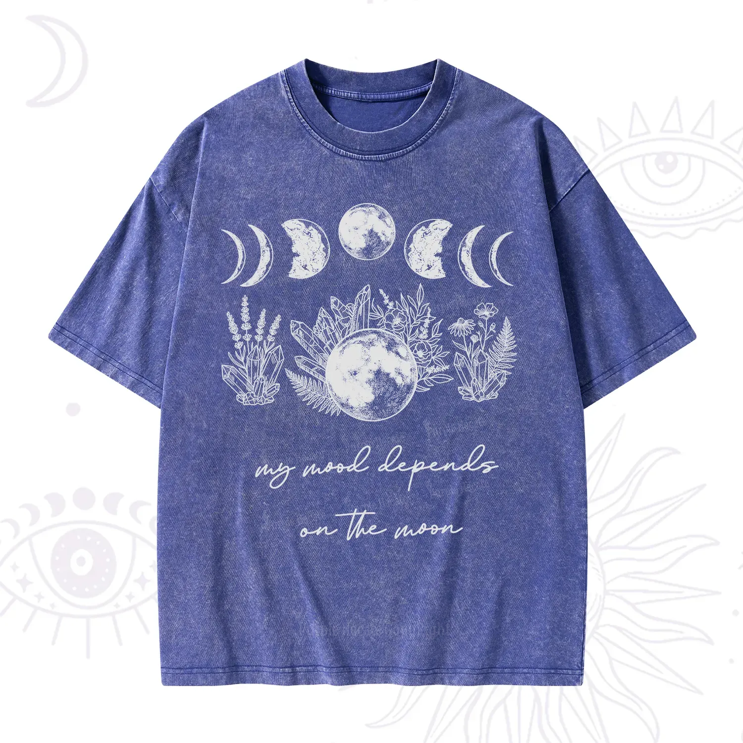 Purplehecate My Mood Depends On The Moon Washed T-Shirt