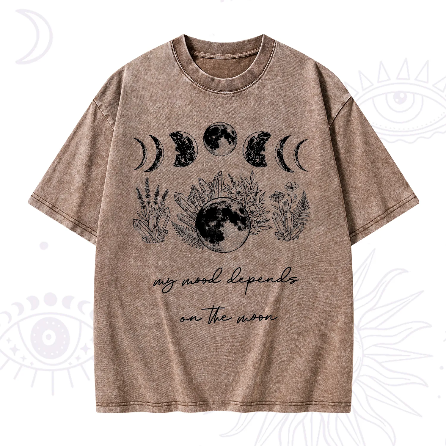 Purplehecate My Mood Depends On The Moon Washed T-Shirt