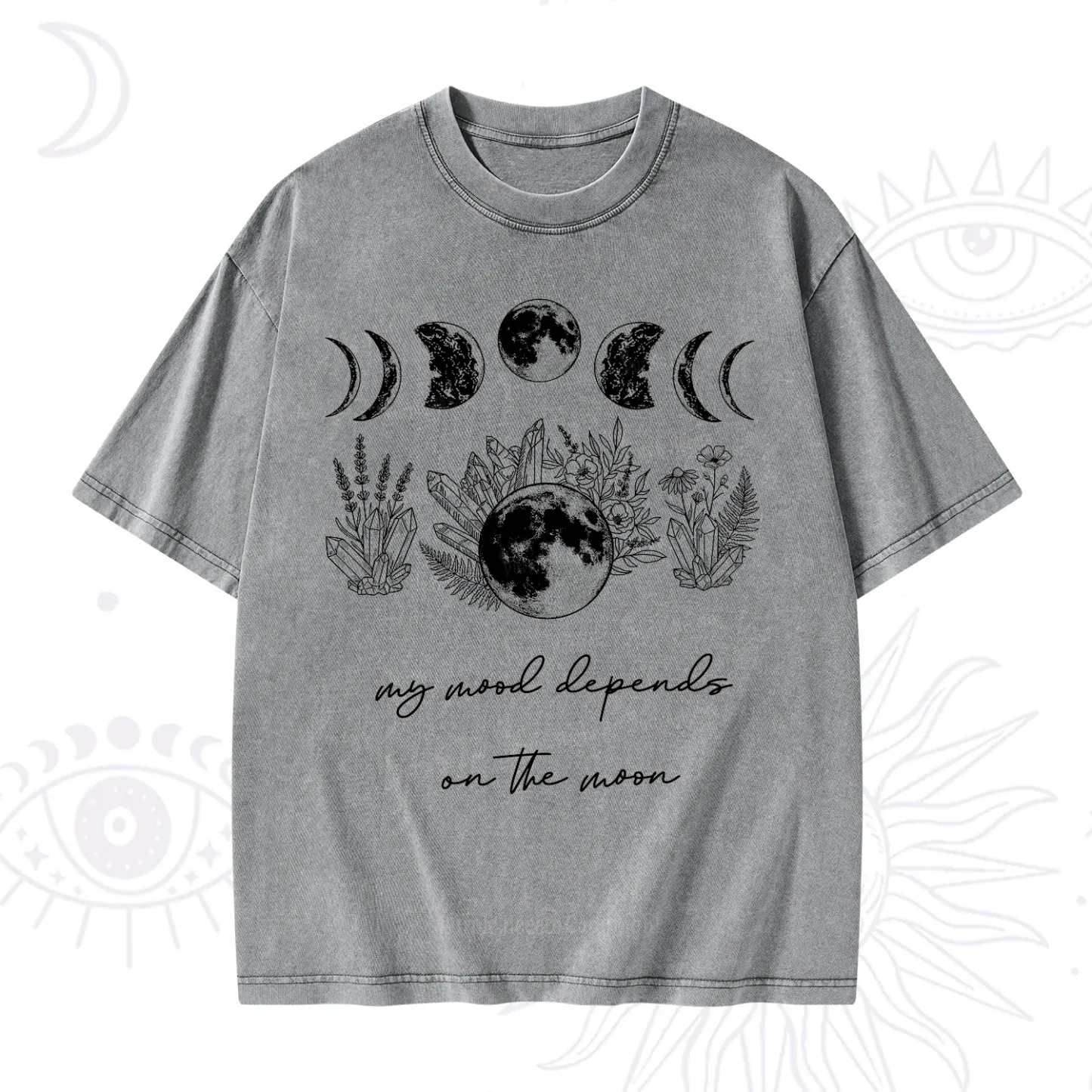Purplehecate My Mood Depends On The Moon Washed T-Shirt