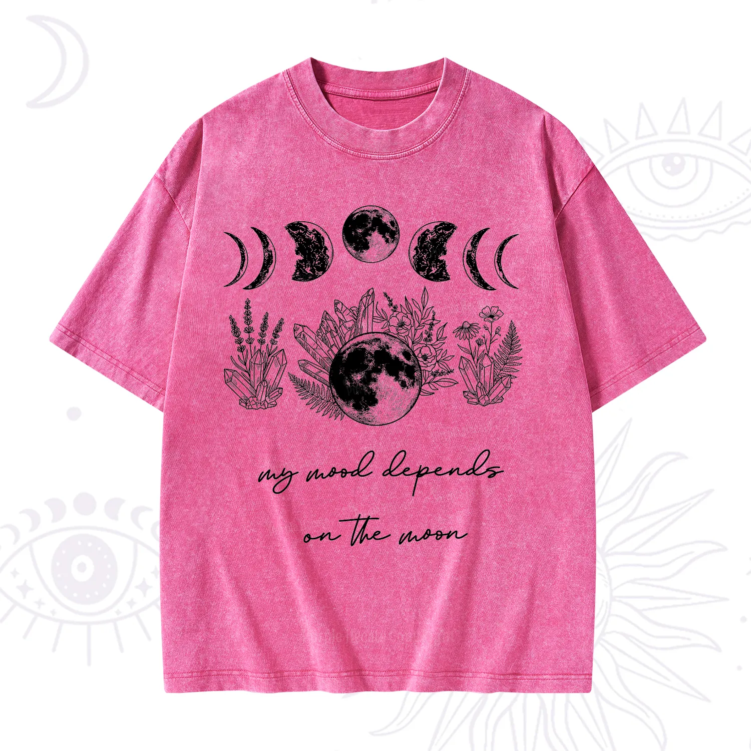 Purplehecate My Mood Depends On The Moon Washed T-Shirt