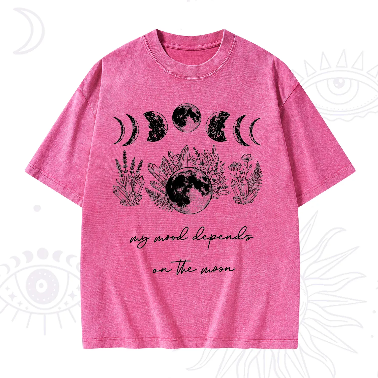 Purplehecate My Mood Depends On The Moon Washed T-Shirt