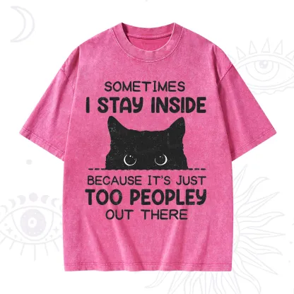 Purplehecate Sometimes I Stay Inside Because It's Too Peopley Washed T-Shirt