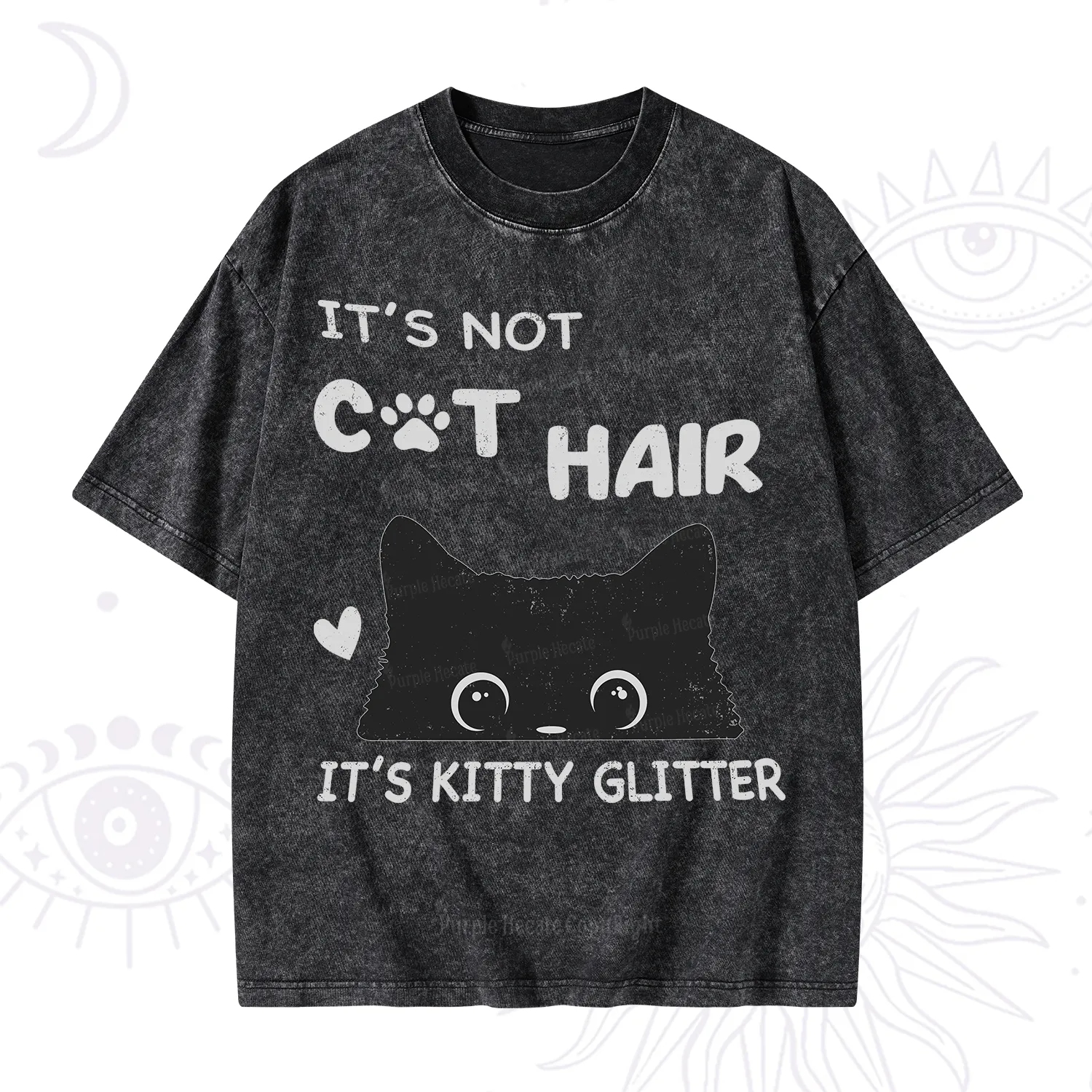Purplehecate It's Not Cat Hair Washed T-Shirt