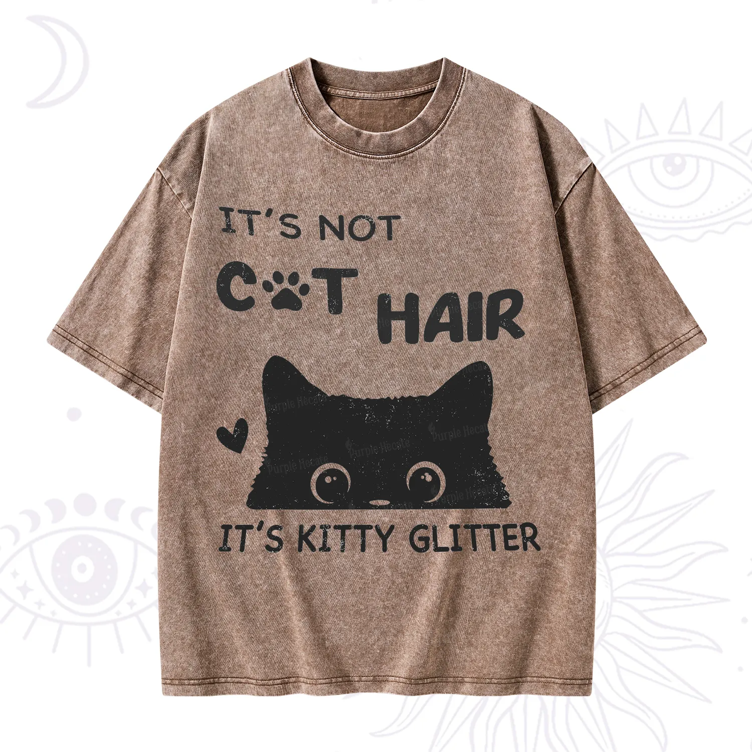 Purplehecate It's Not Cat Hair Washed T-Shirt