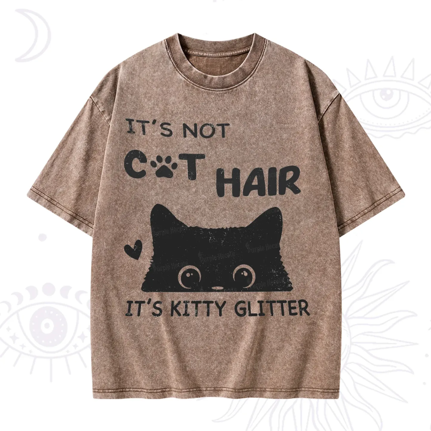 Purplehecate It's Not Cat Hair Washed T-Shirt