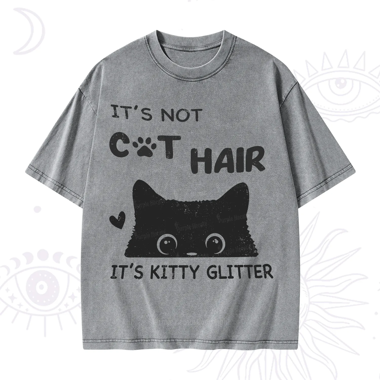 Purplehecate It's Not Cat Hair Washed T-Shirt