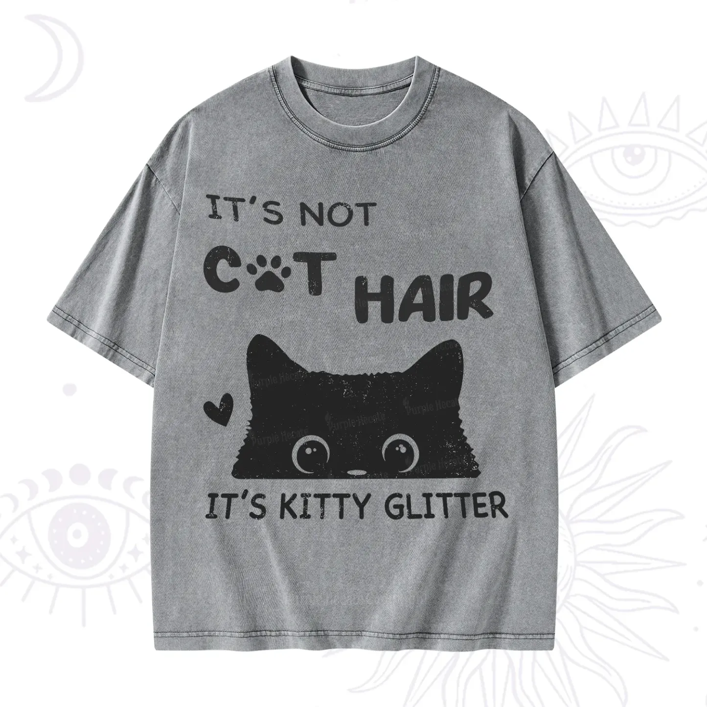 Purplehecate It's Not Cat Hair Washed T-Shirt