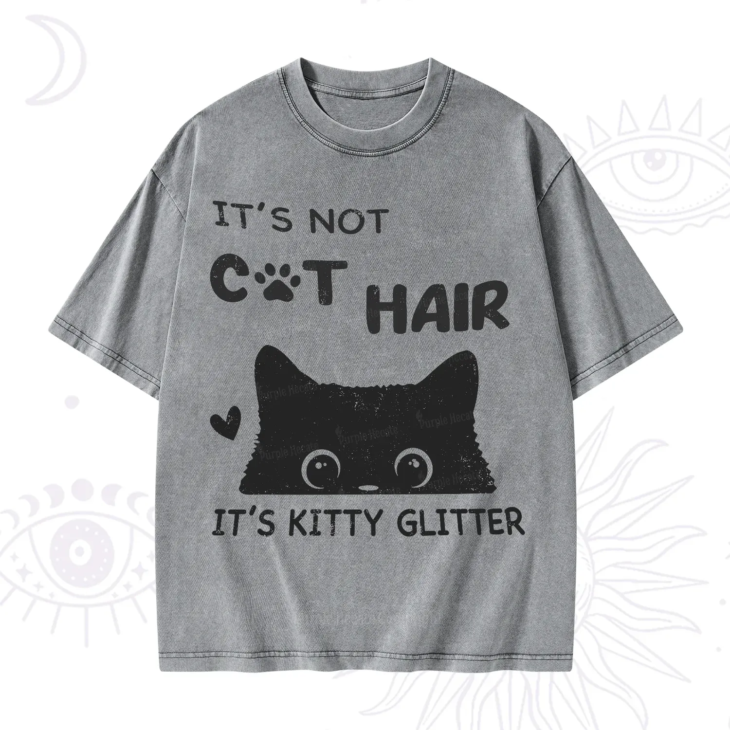 Purplehecate It's Not Cat Hair Washed T-Shirt