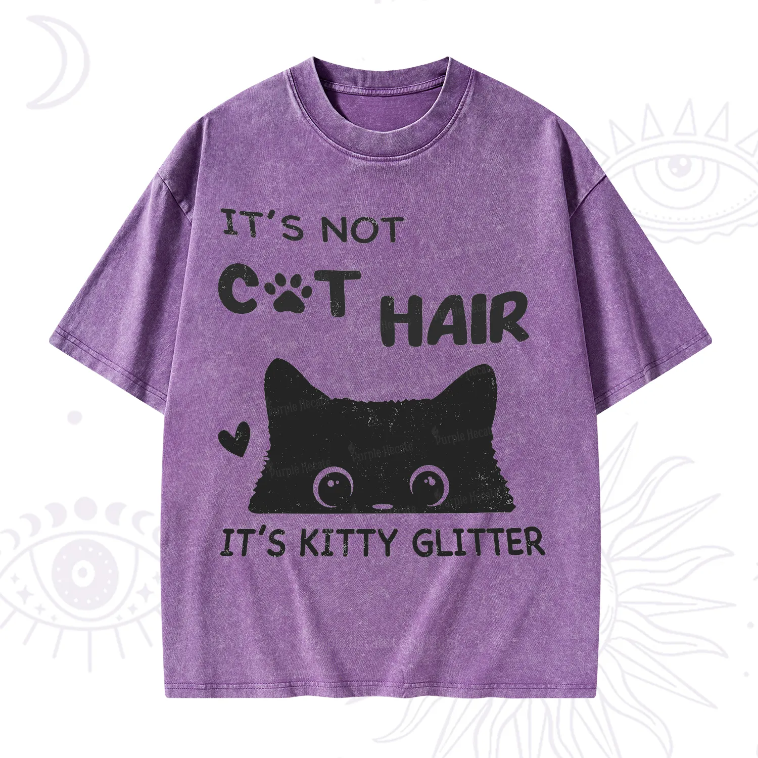 Purplehecate It's Not Cat Hair Washed T-Shirt