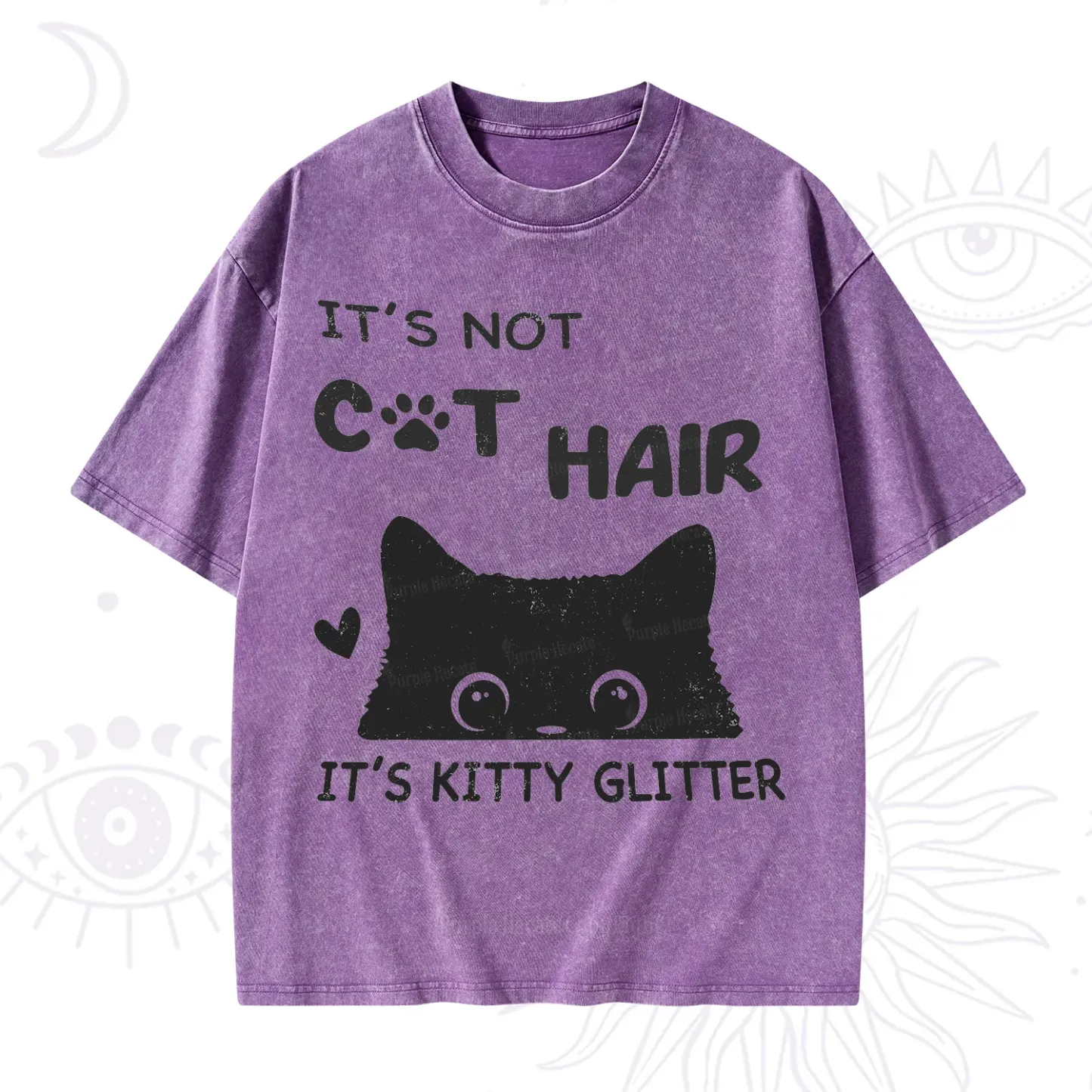 Purplehecate It's Not Cat Hair Washed T-Shirt