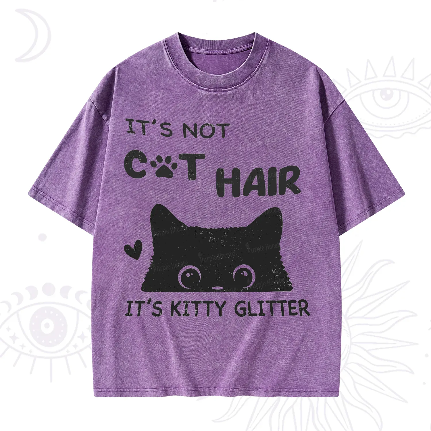 Purplehecate It's Not Cat Hair Washed T-Shirt