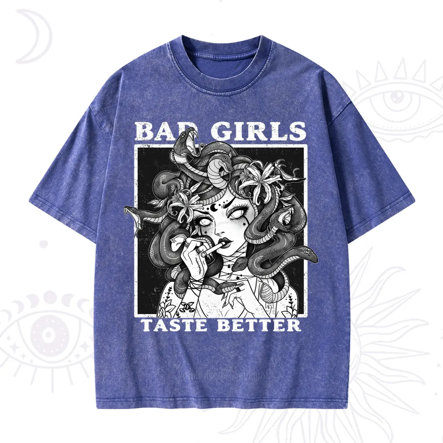 Purplehecate Bad Girls Taste Better Medusa Washed T-Shirt