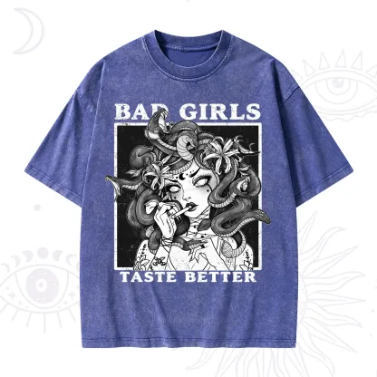 Purplehecate Bad Girls Taste Better Medusa Washed T-Shirt