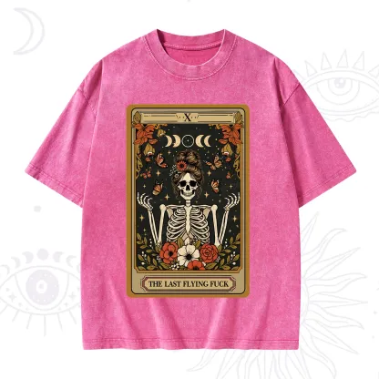 Purplehecate The Last Flying Fuck Tarot Skeleton Washed T-Shirt