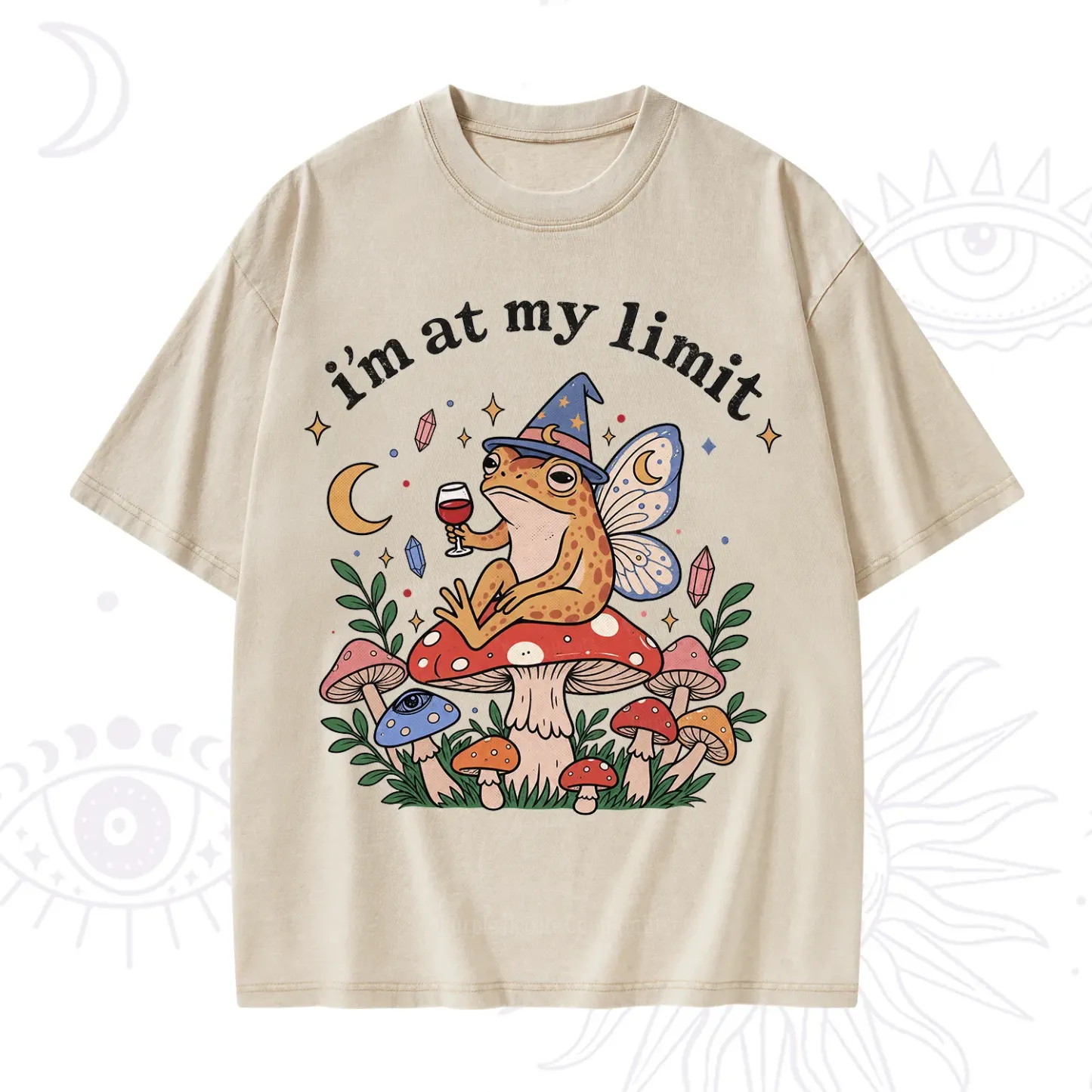 Purplehecate I Am at My Limit funny Frog Washed T-Shirt
