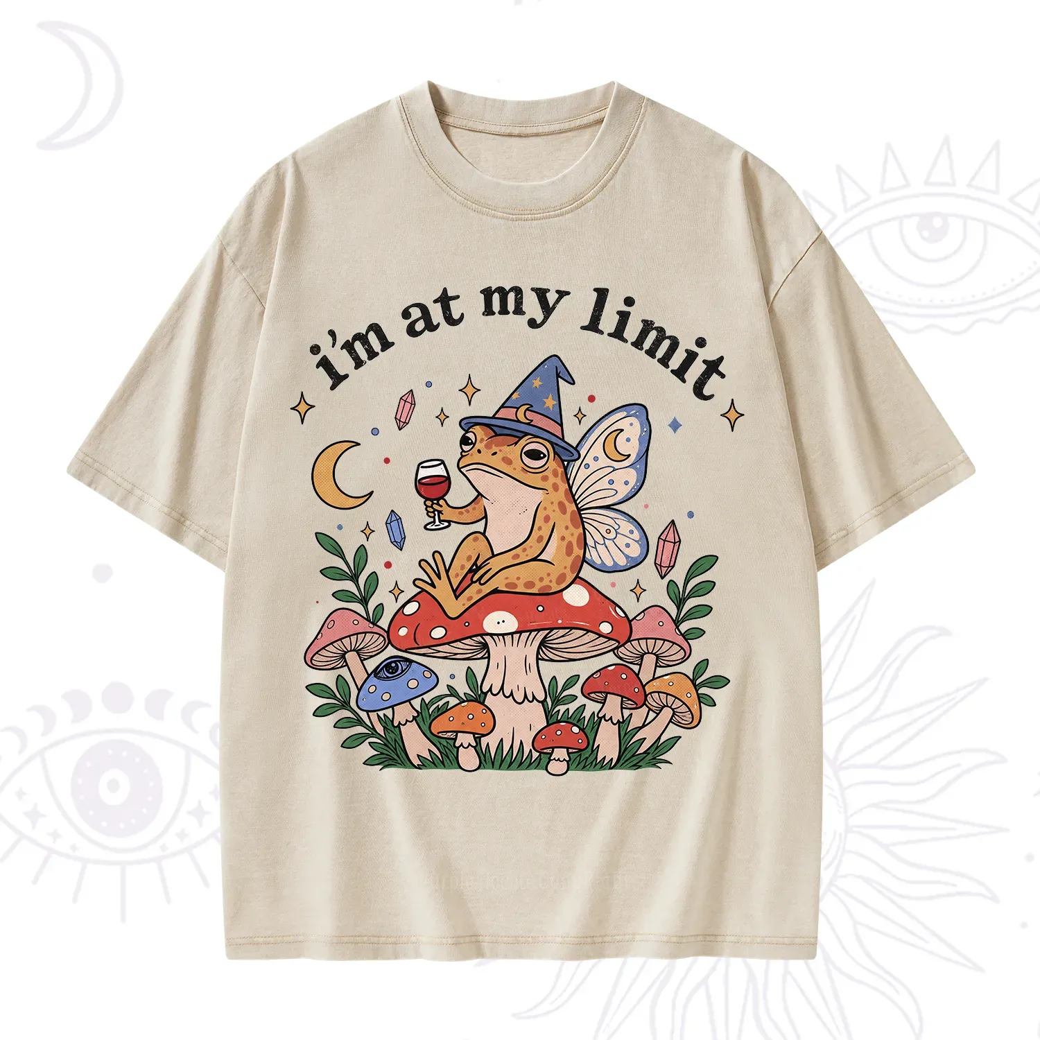 Purplehecate I Am at My Limit funny Frog Washed T-Shirt