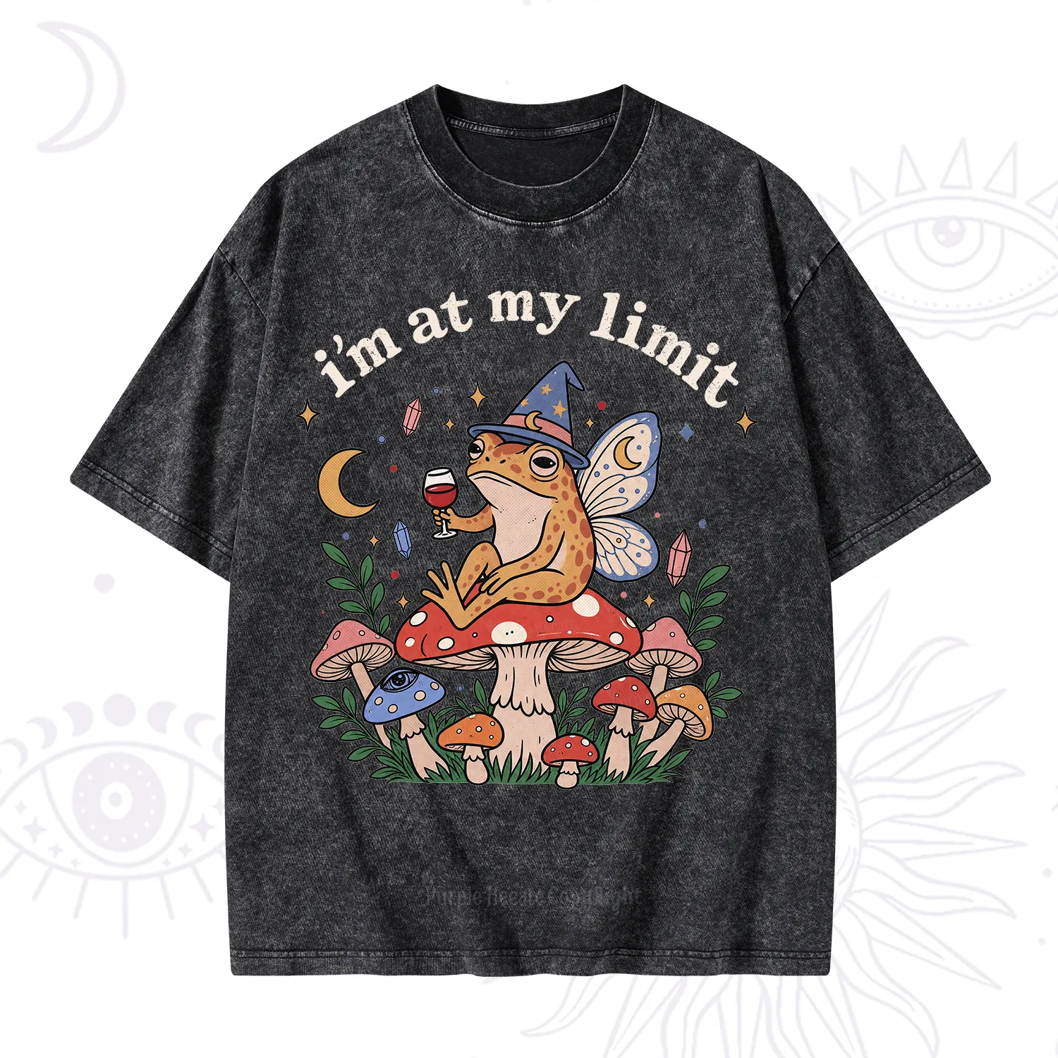Purplehecate I Am at My Limit funny Frog Washed T-Shirt