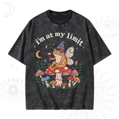 Purplehecate I Am at My Limit funny Frog Washed T-Shirt