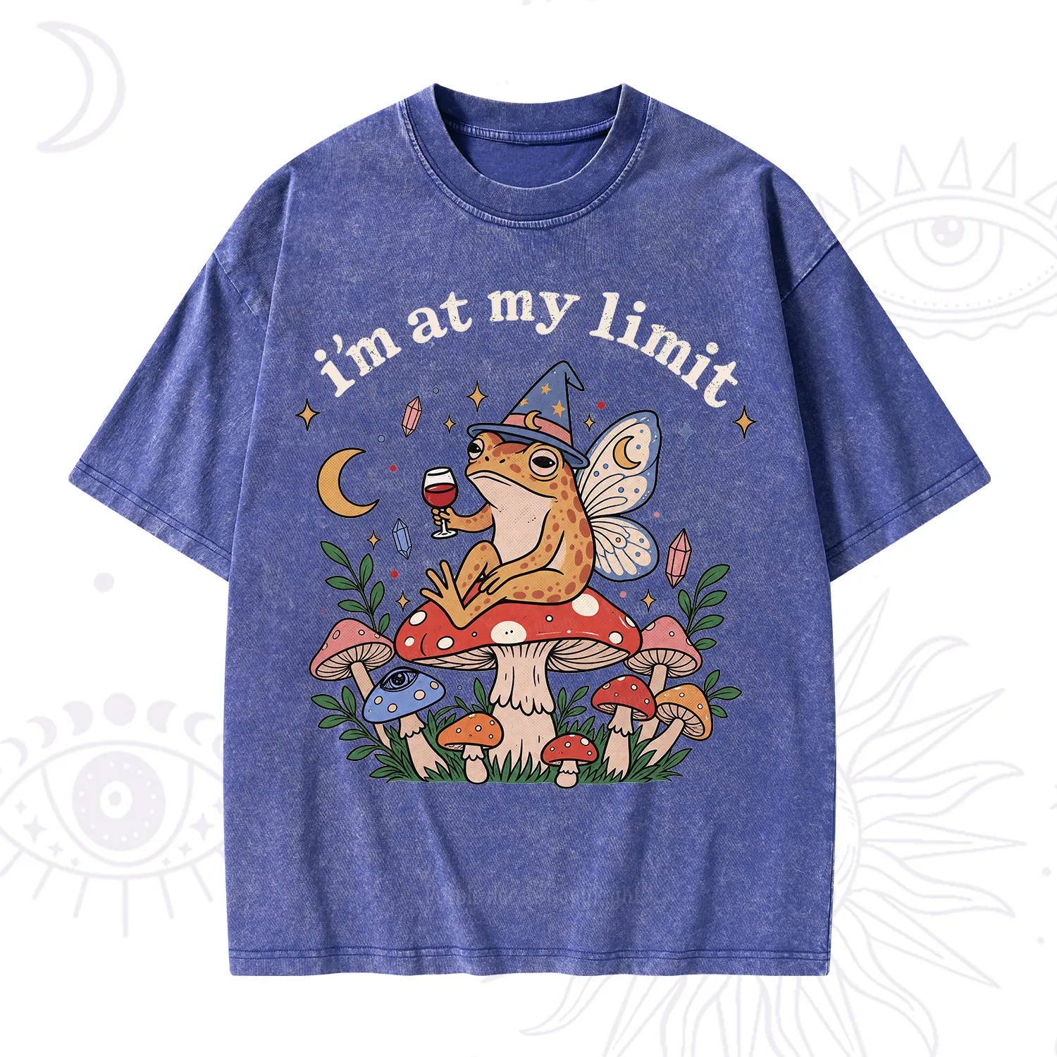Purplehecate I Am at My Limit funny Frog Washed T-Shirt