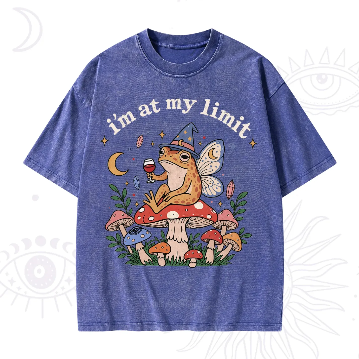Purplehecate I Am at My Limit funny Frog Washed T-Shirt