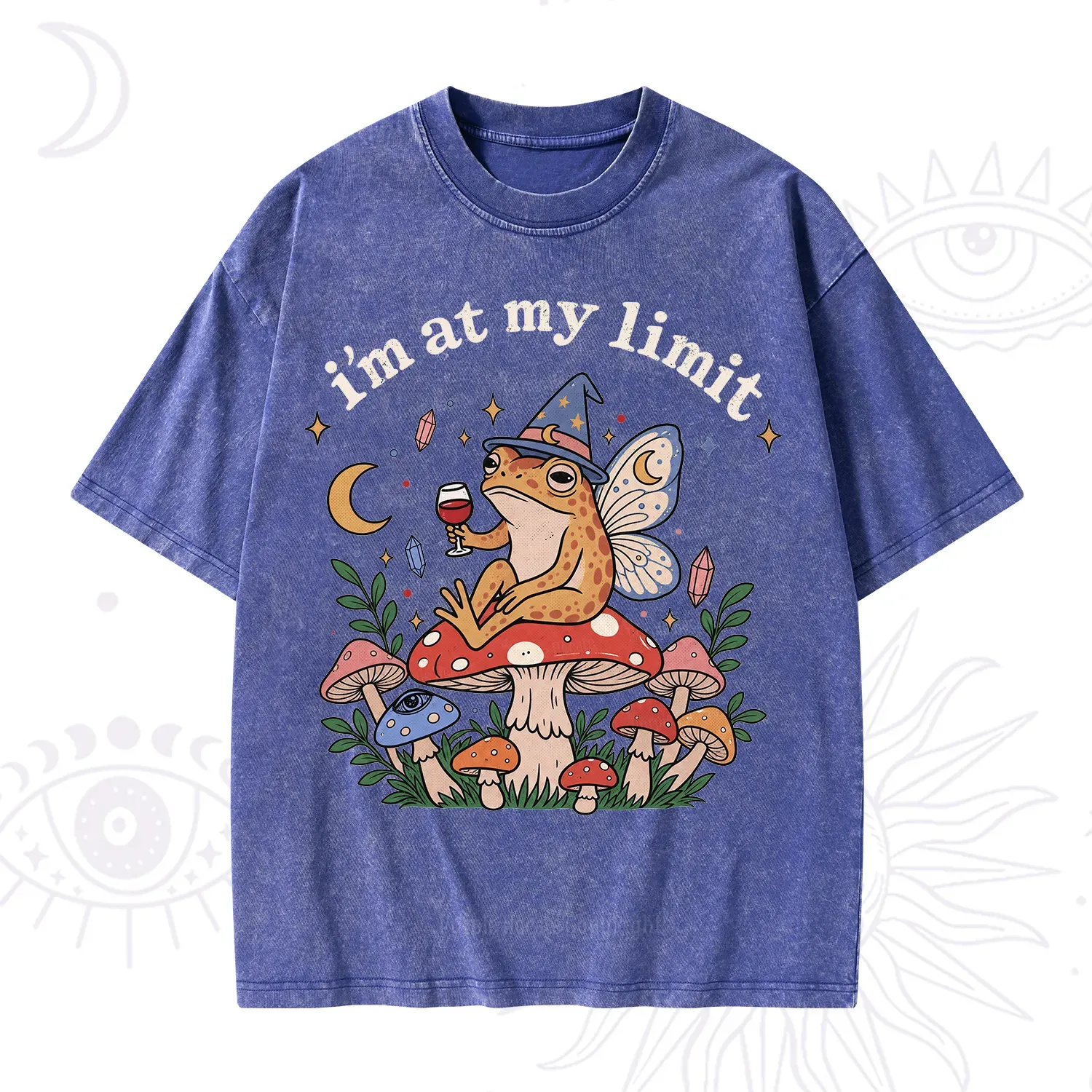Purplehecate I Am at My Limit funny Frog Washed T-Shirt