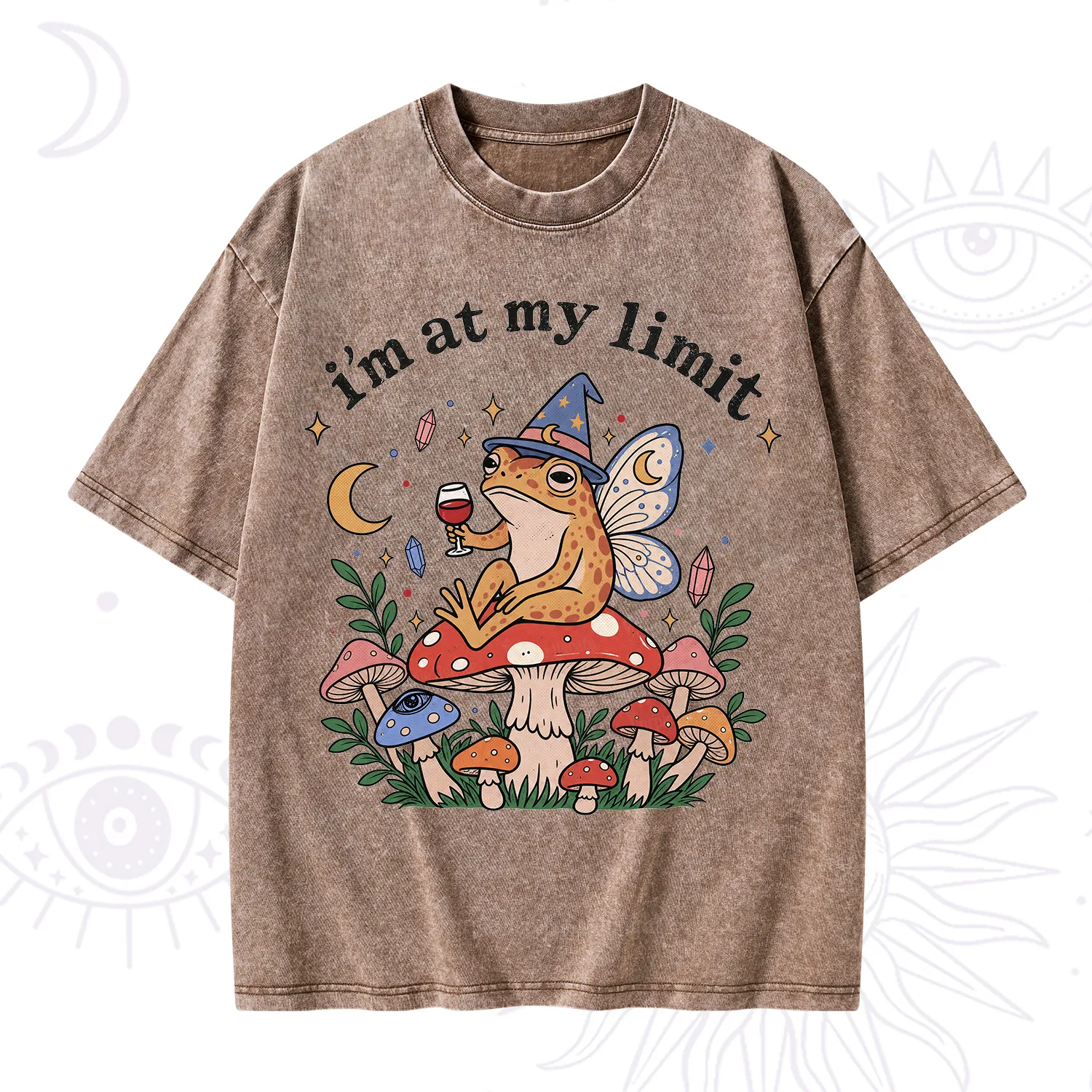 Purplehecate I Am at My Limit funny Frog Washed T-Shirt
