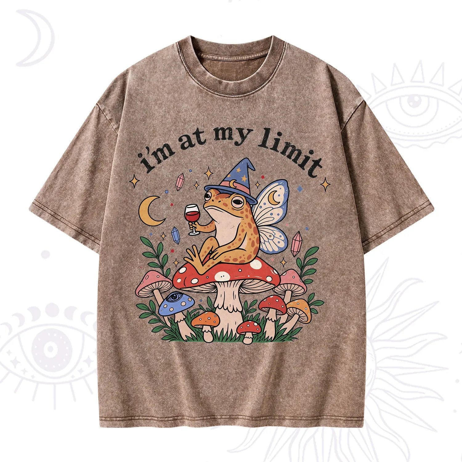 Purplehecate I Am at My Limit funny Frog Washed T-Shirt