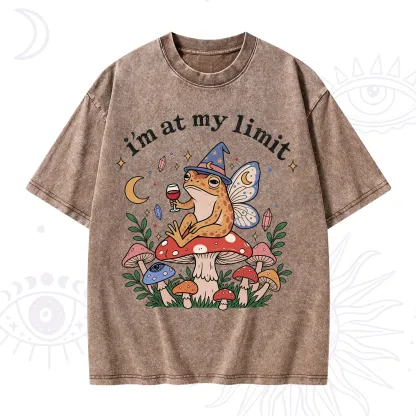 Purplehecate I Am at My Limit funny Frog Washed T-Shirt