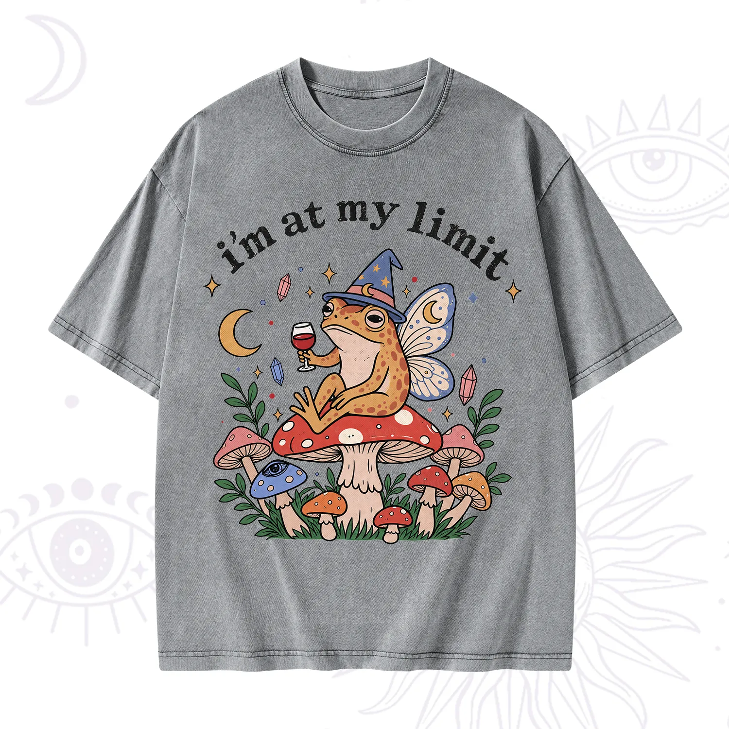 Purplehecate I Am at My Limit funny Frog Washed T-Shirt