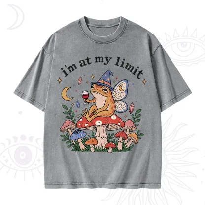 Purplehecate I Am at My Limit funny Frog Washed T-Shirt
