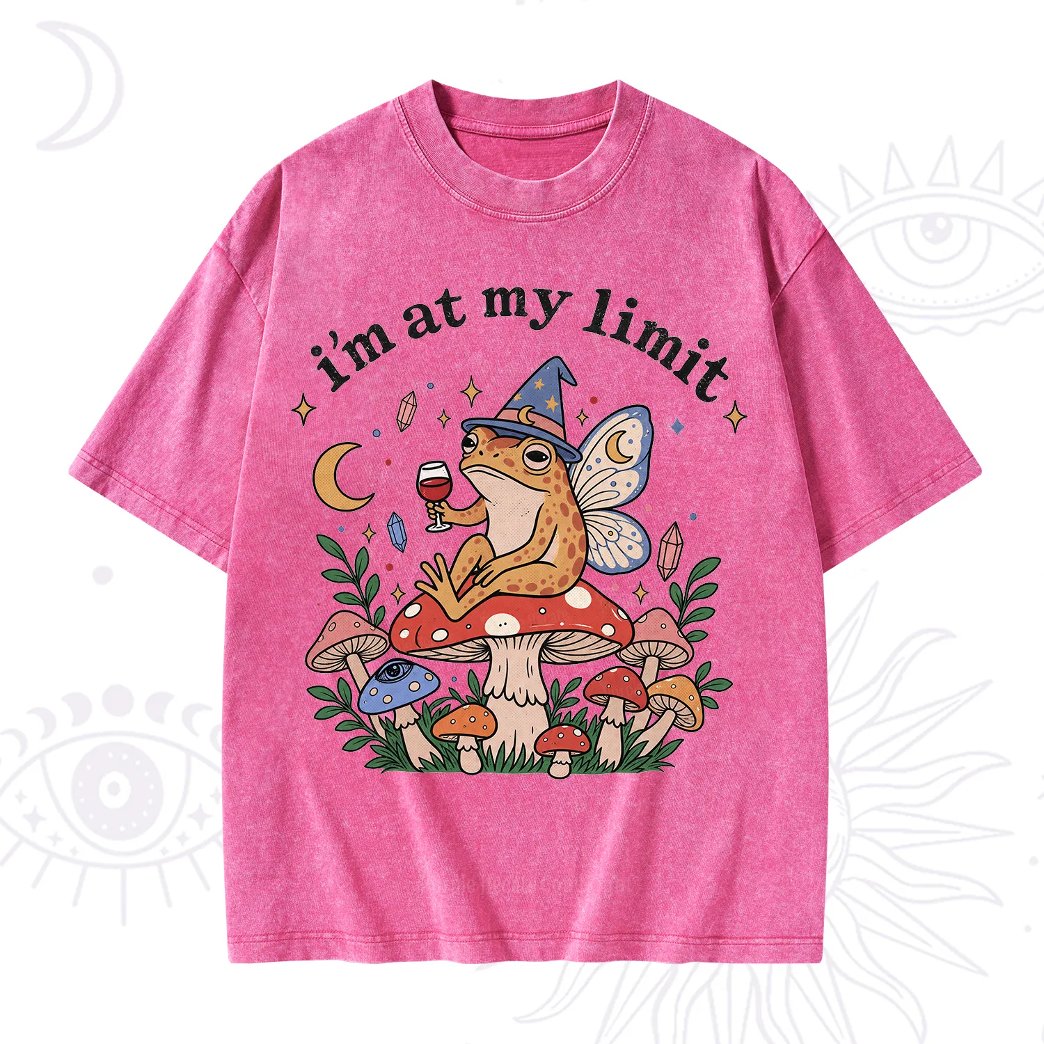 Purplehecate I Am at My Limit funny Frog Washed T-Shirt